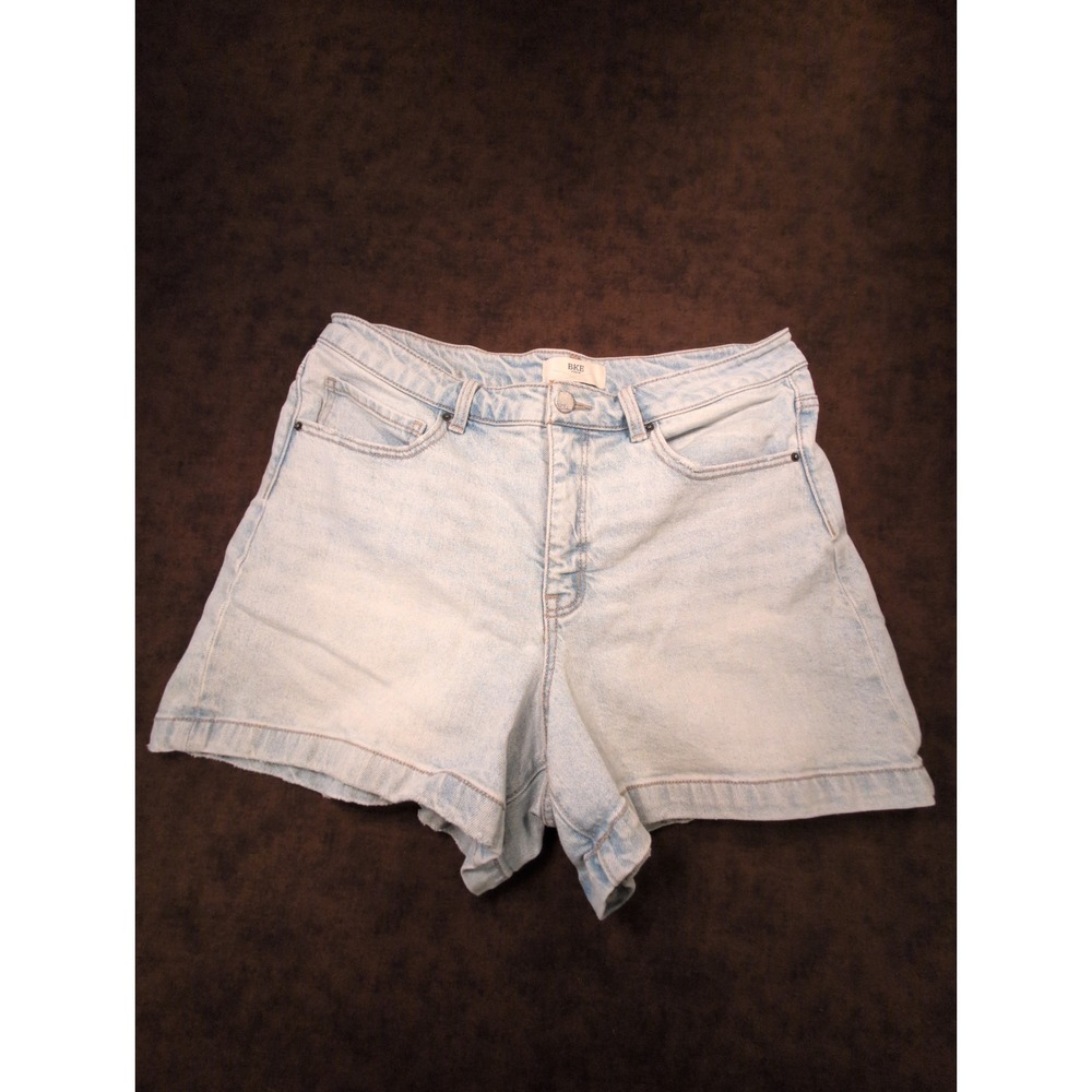BKE Denim Womens Light Acid Wash High Rise Distressed Stretch Shorts Size 32